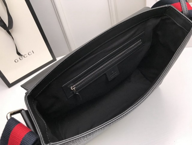 Gucci專櫃款男包 474138 古馳男士斜挎包 地球衛星刺繡pvc 古奇男士單肩包  gqy3539